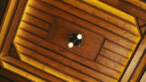 the footage of a wooden ceiling in the interior