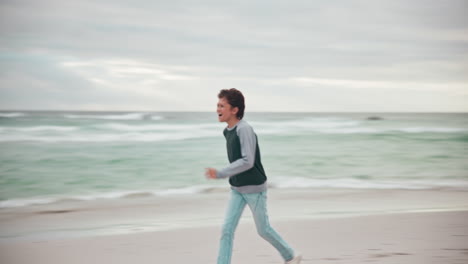 love, father and child hug on beach with a spin