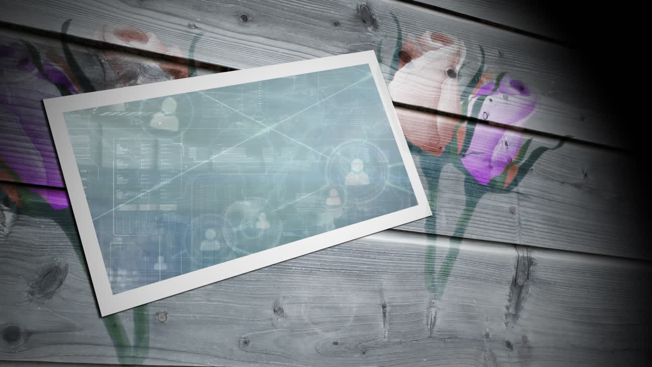 animación del procesamiento de datos sobre las flores