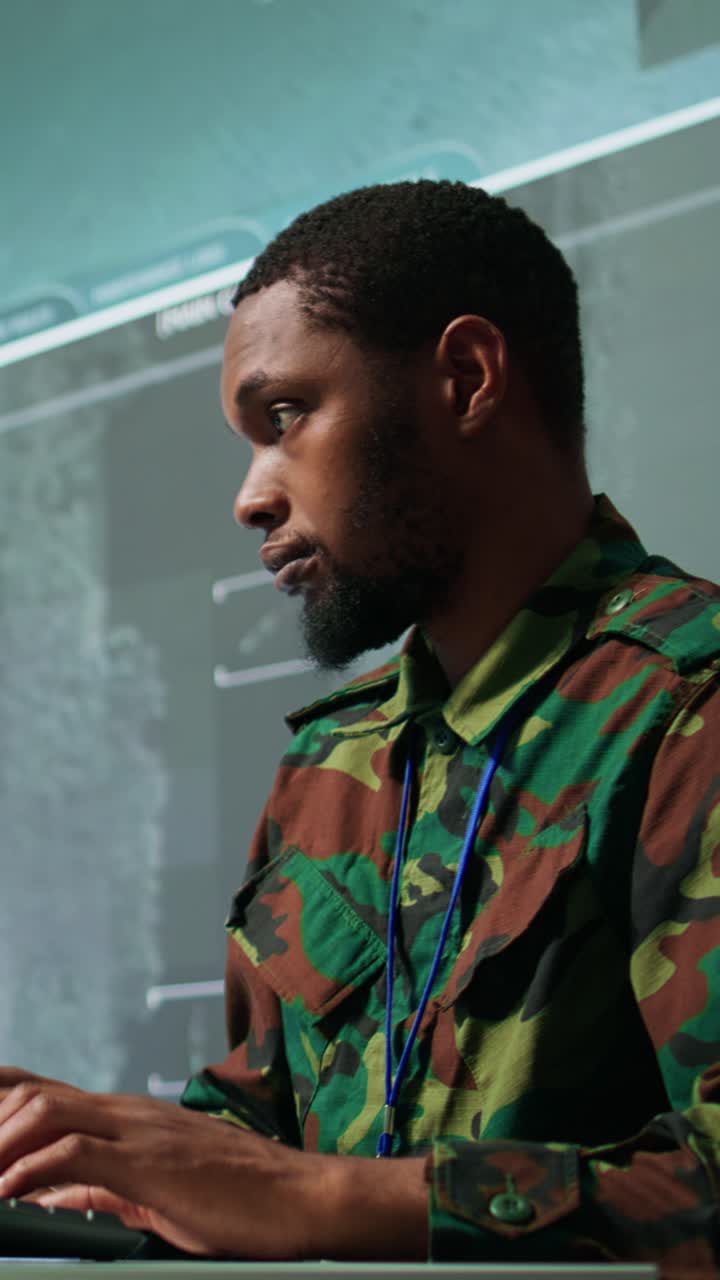 Vertical Video IT expert monitors AI brain intelligence system to collect real time data