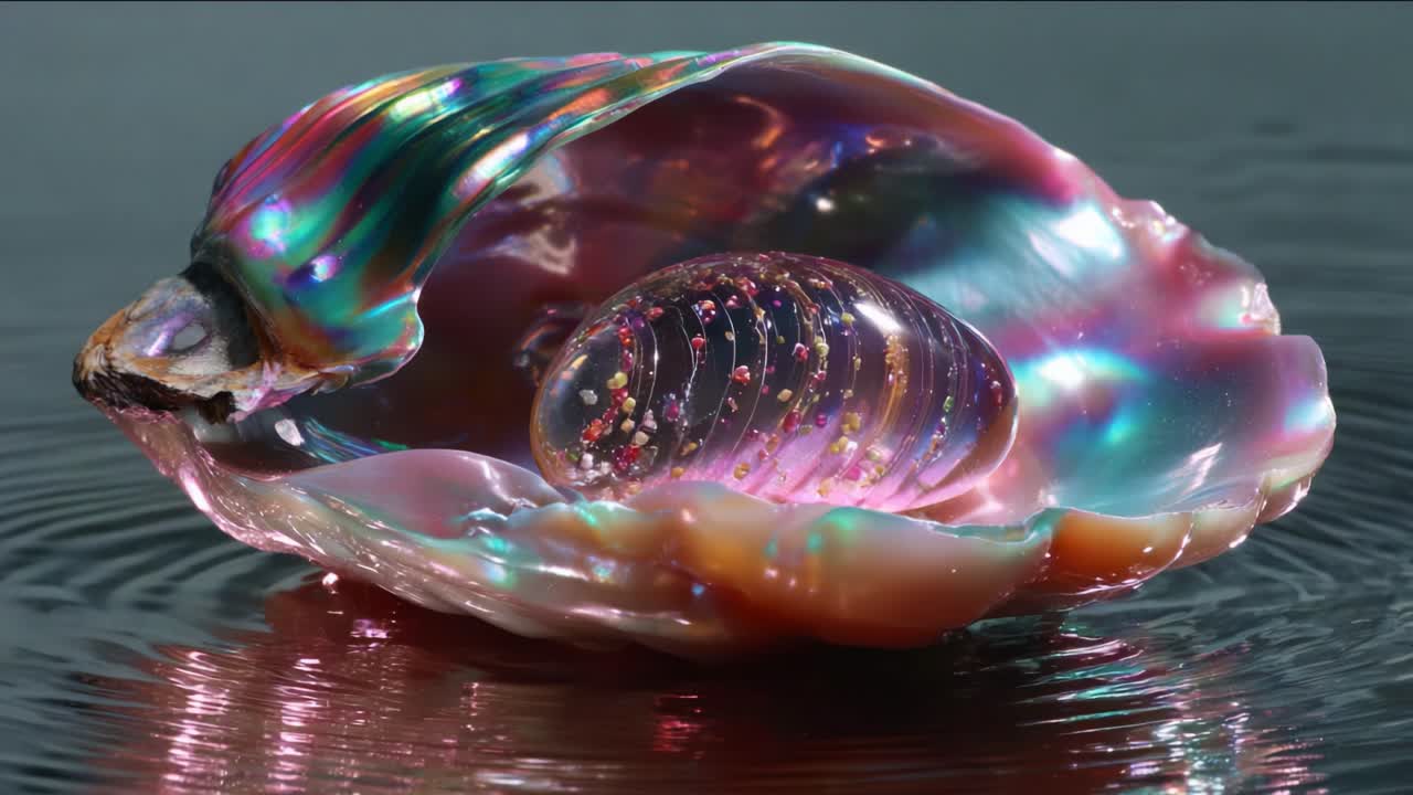 An Exquisite Seashell Displaying a Beautifully Sculpted Pearl nestled Within Its Iridescent, Shimmering Interior: A Stunning Capture Highlighting Natural Beauty and Marine Grace