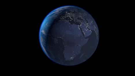 renderizado en 3d de la tierra ultra realista en el espacio girando y alejándose, estrellas en el fondo - 4k