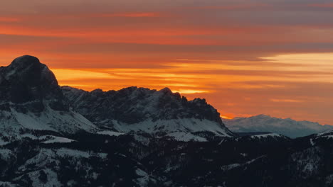 winter sunset over the alps
