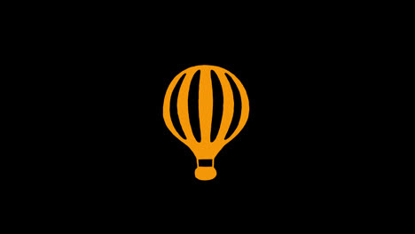 Heißluftballon-Symbol-Loop-Animationsvideo,-Transparenter-Hintergrund-Mit-Alphakanal