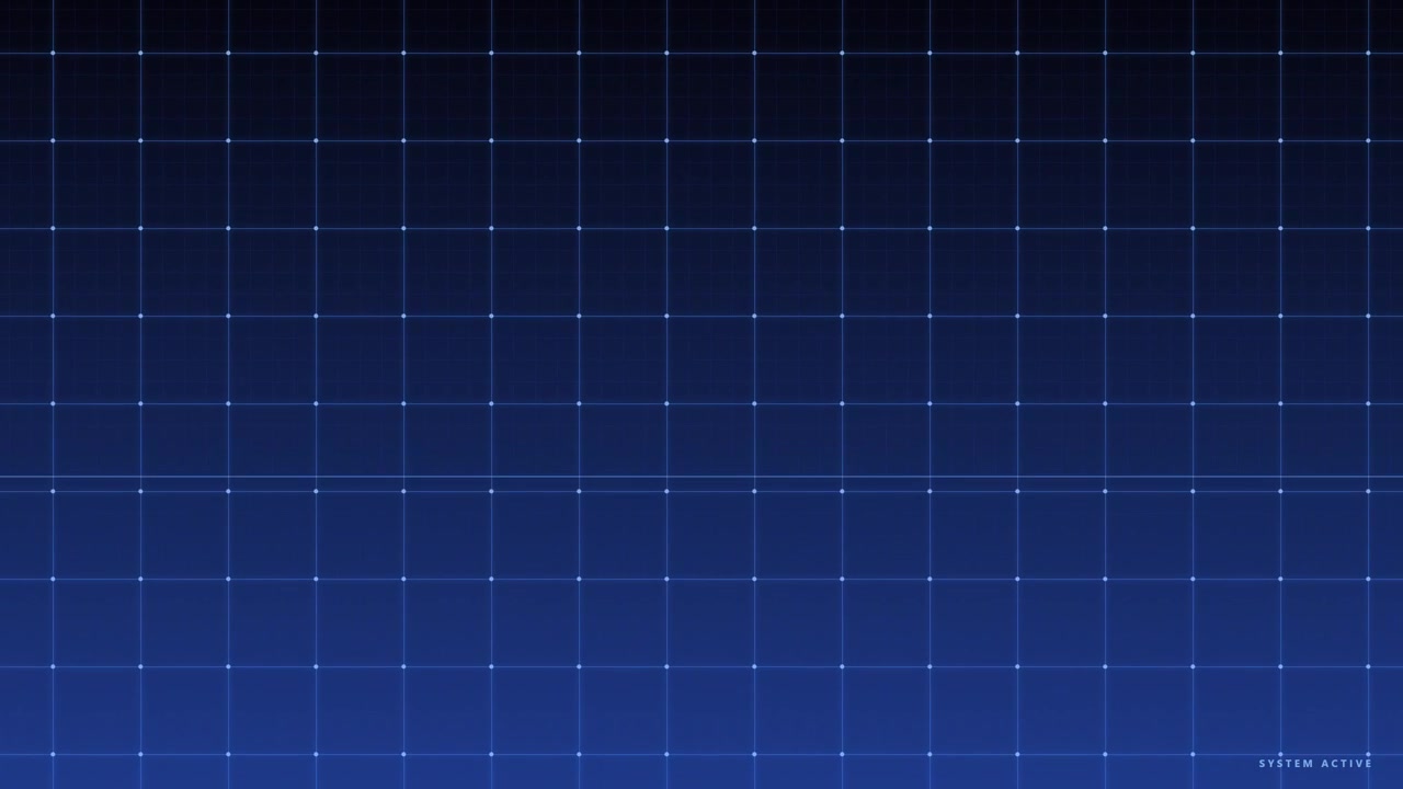 Digital Grid Background with Glowing Nodes and System Active Text