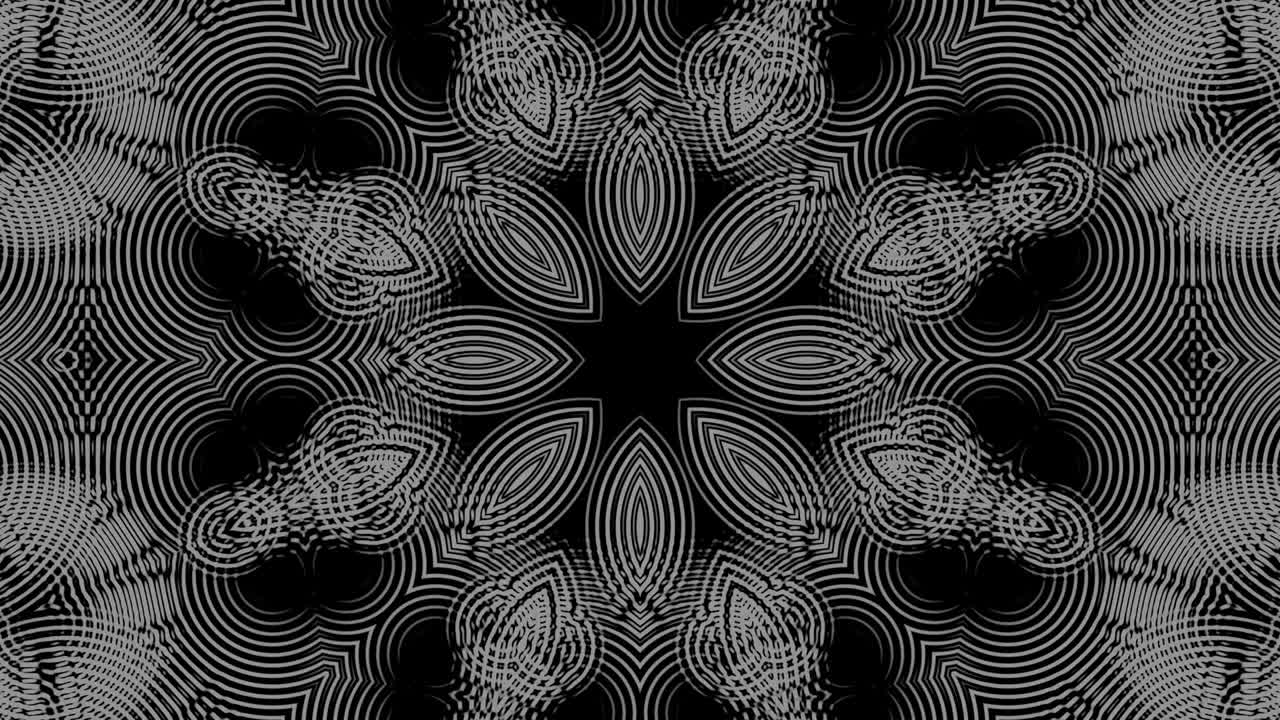 Geometric pattern line monochrome kaleidoscope animation