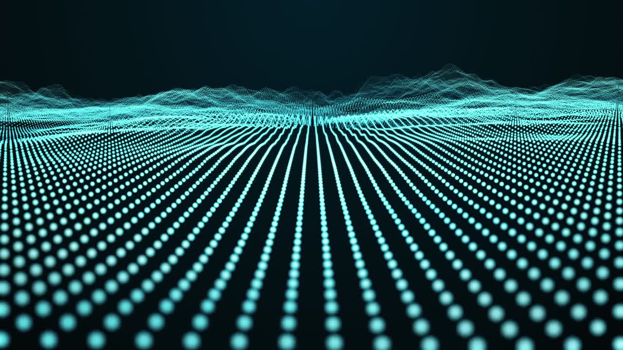 4K Digital Particle Field Technology Network Loop Animation Background. digital cyber system tecnology network structure background