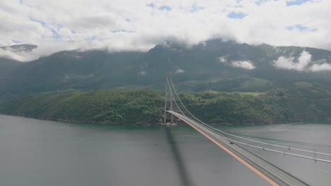 enormous hardanger bridge, connecting two tunnels, norway. europe