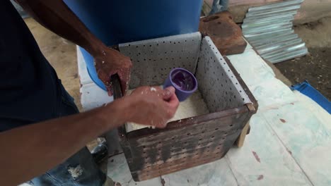 handmade venezuelan cheese: curd preparation for authentic dairy product