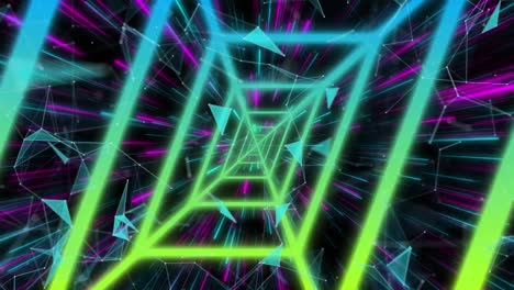 animación de formas en movimiento sobre fondo negro
