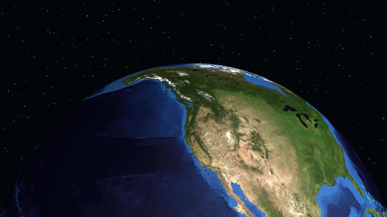 Animazione 3D della Terra che ruota e che zooma su Bellevue, Washington