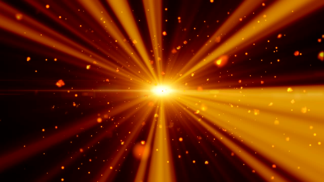 원활한 루프, 루프 가능한 애니메이션 모션 배경은 빛의 에서 금과 불 입자를 날아갑니다.