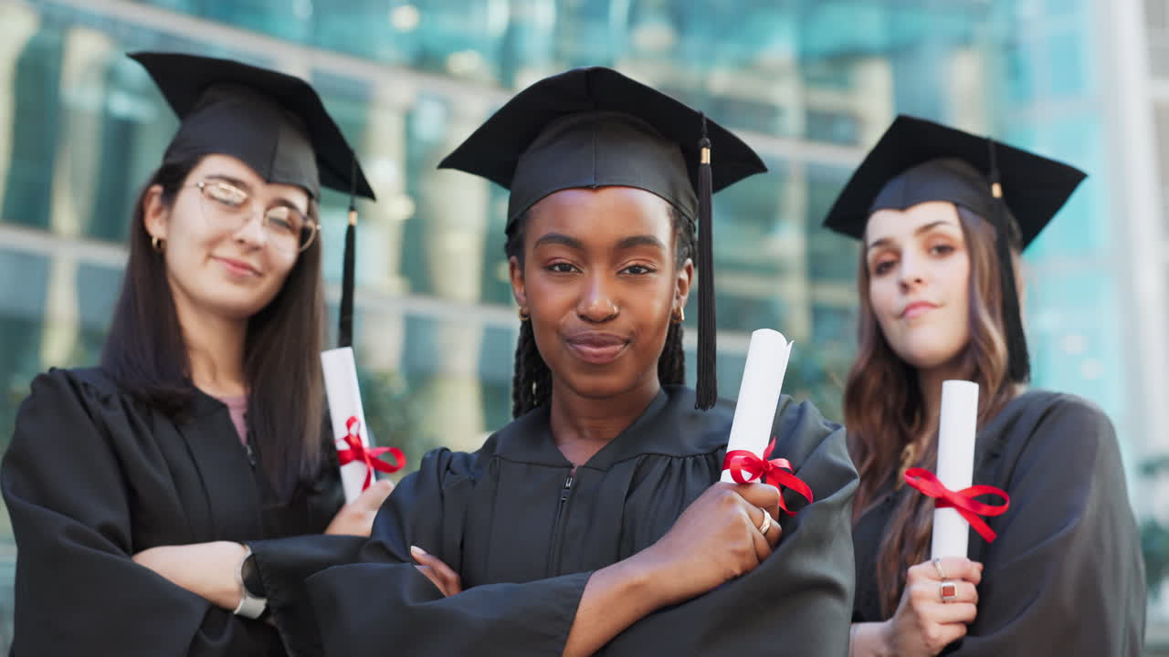 retrato, mujeres o felices por la graduación