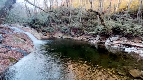 Waterfall-and-pool-on-the-north-side-of-Mount-Mitchell,-Mt-Mitchell