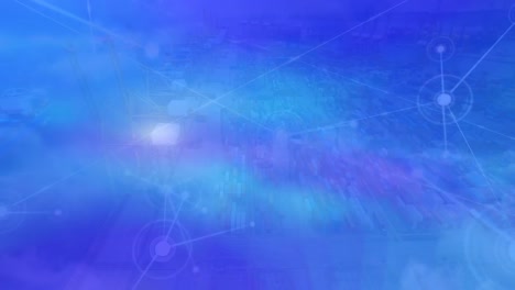 도시 풍경의 공중 전망에 대한 연결 네트워크의 디지털 구성