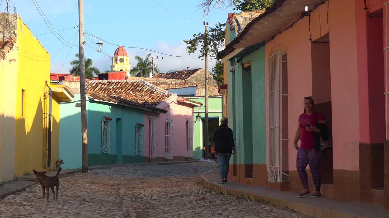 Una splendida inquadratura degli edifici e delle strade acciottolate di Trinidad, Cuba
