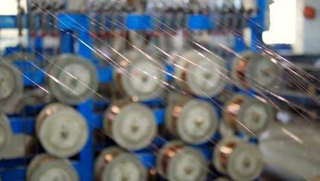 copper winding wire manufacturing process. electric cable production plant