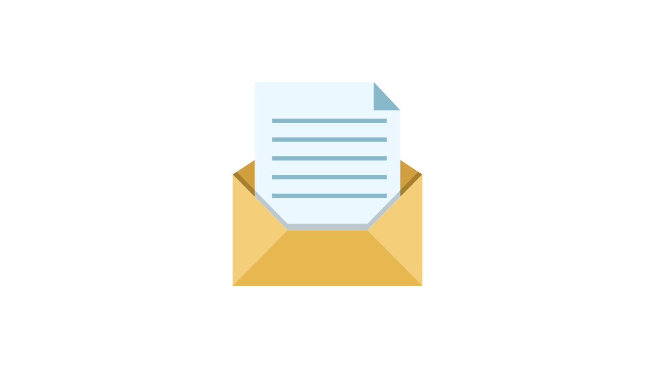 Animated Icon of an Envelope Opening and Closing with a Letter