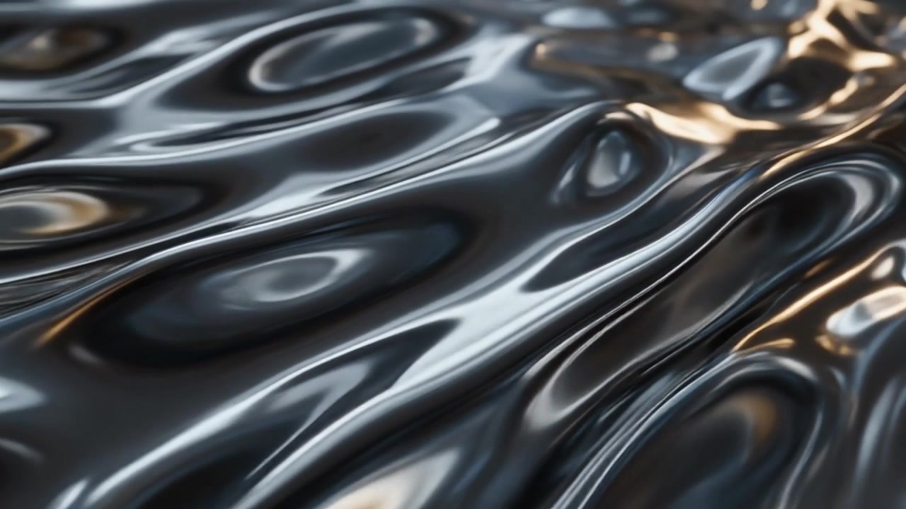 Abstract Liquid Metal Surface with Rippling Waves