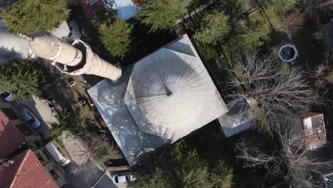 aerial drone islamic historical mosque dome