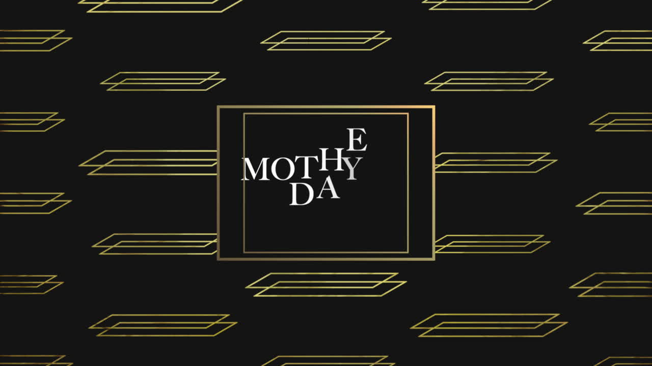 패션 기하학 패턴에 대한 금색 프레임의 현대 어머니의 날 텍스트