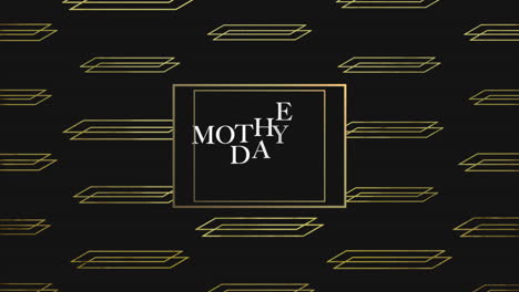 modern mothers day text in gold frame on fashion geometric pattern