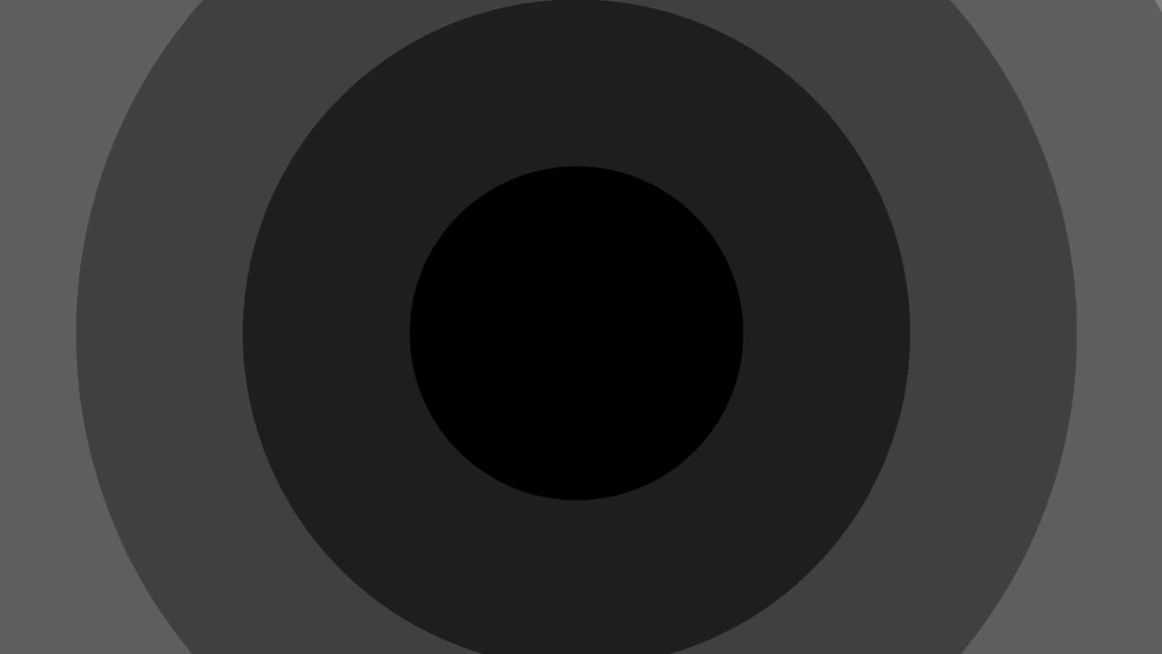 animación de sombras circulares acromáticas en escala de grises con negro en el centro