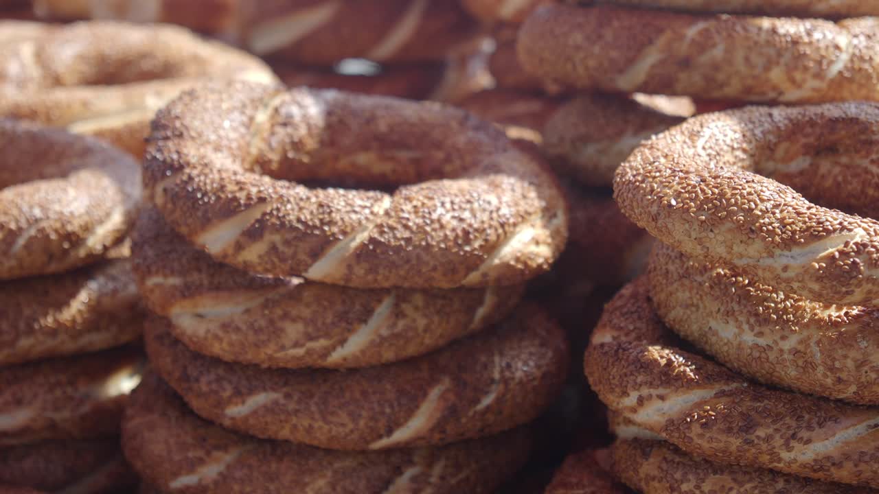 pilas de simit turco