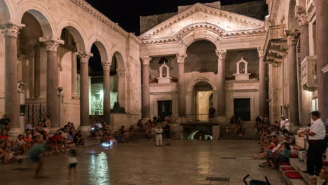 Time-Lapse-of-Diocletian-Palace-in-Split,-Croatia