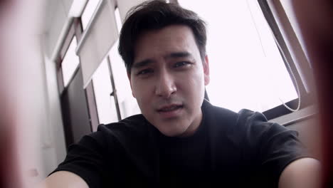 close-up portraits of an asian man