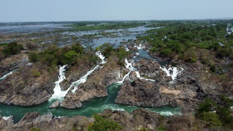 a small part of the biggest waterfall in south east asia, the khon phapheng falls