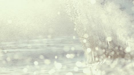 여름 햇살 슬로우 모션의 슬라롬 스키어 로우 컷