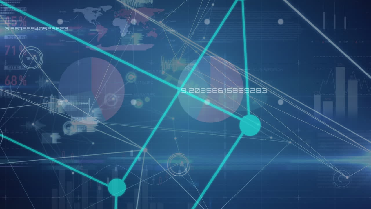 Animation of network of connections over data processing