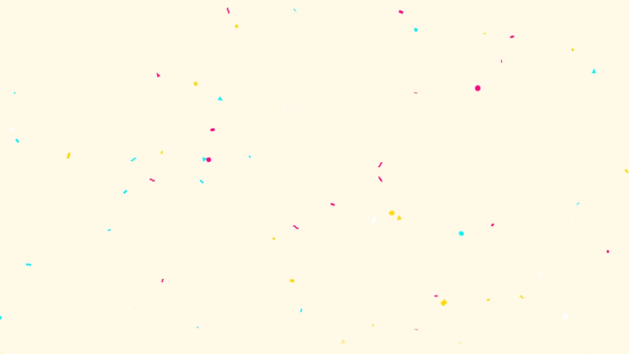 Coriandoli colorati che cadono su uno sfondo color crema chiaro