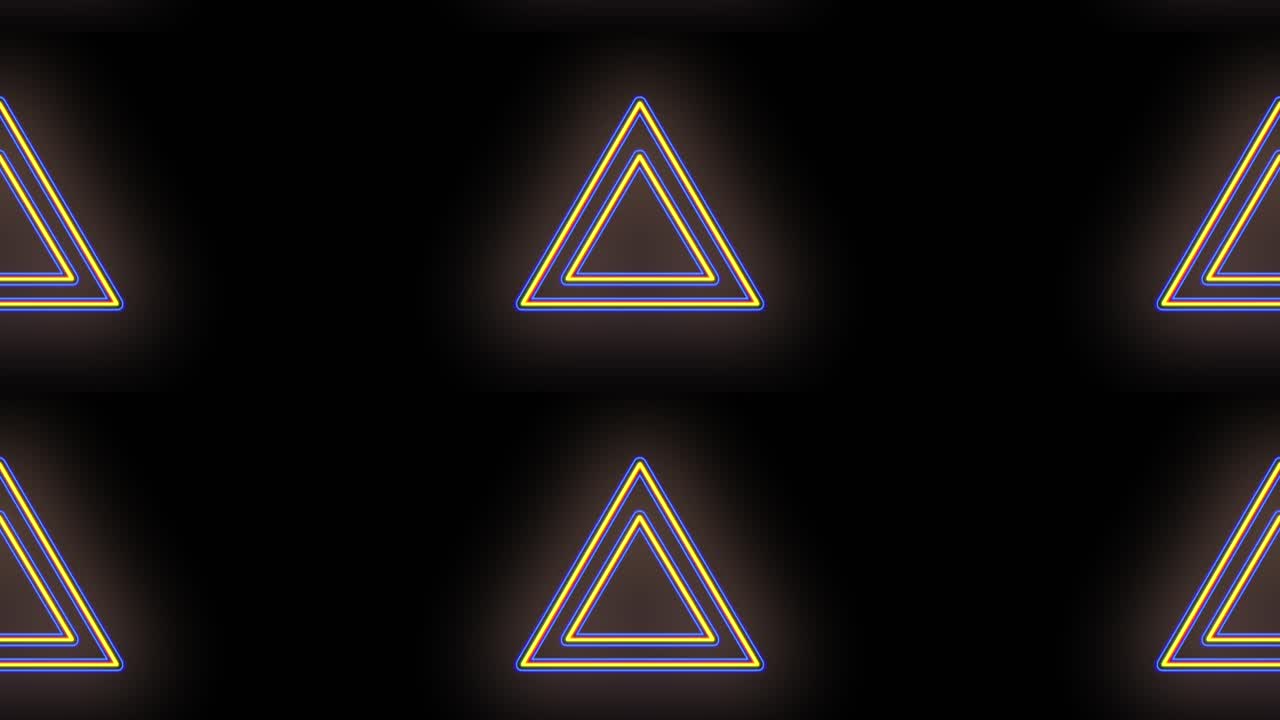 patrón de triángulos de neón pulsante con luz led en estilo casino