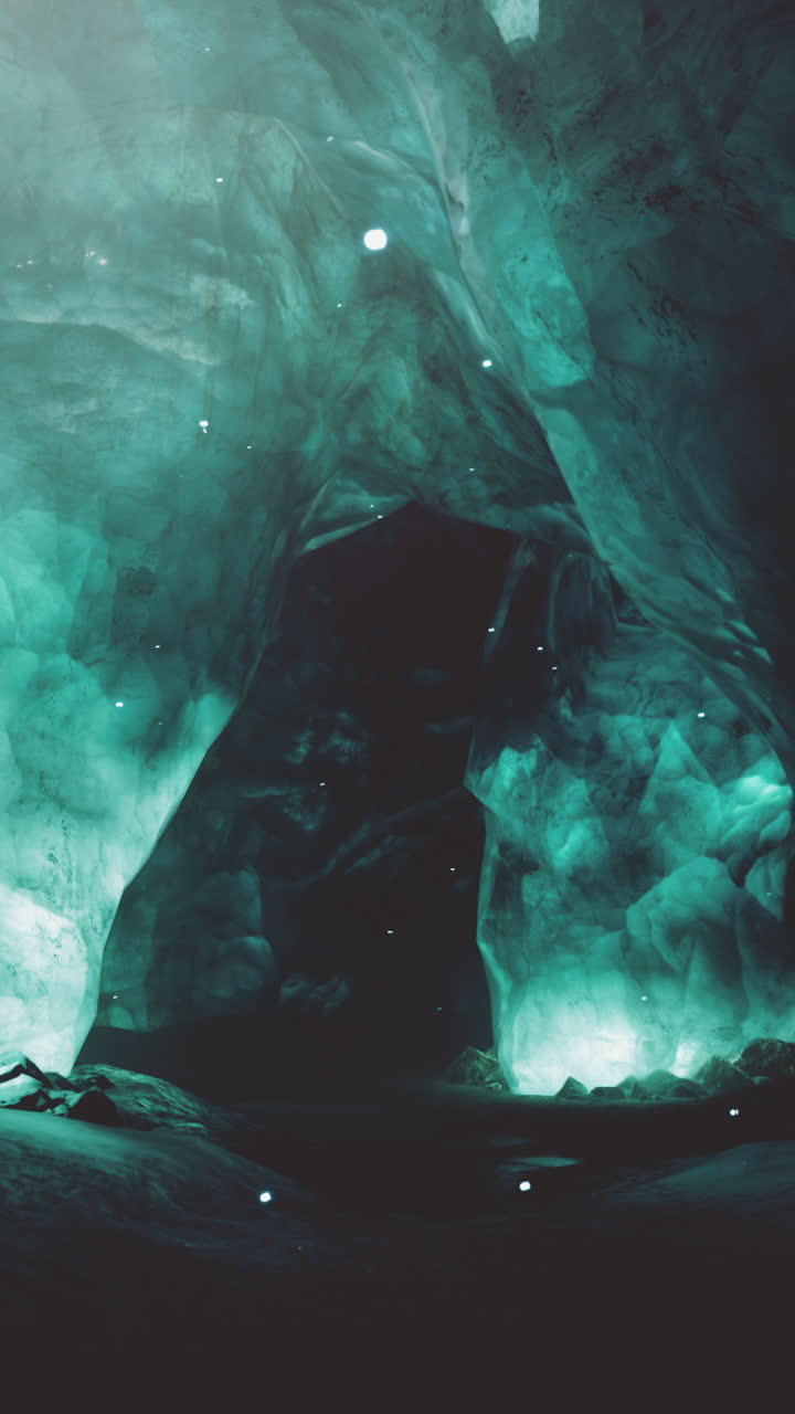 cueva de hielo en un glaciar