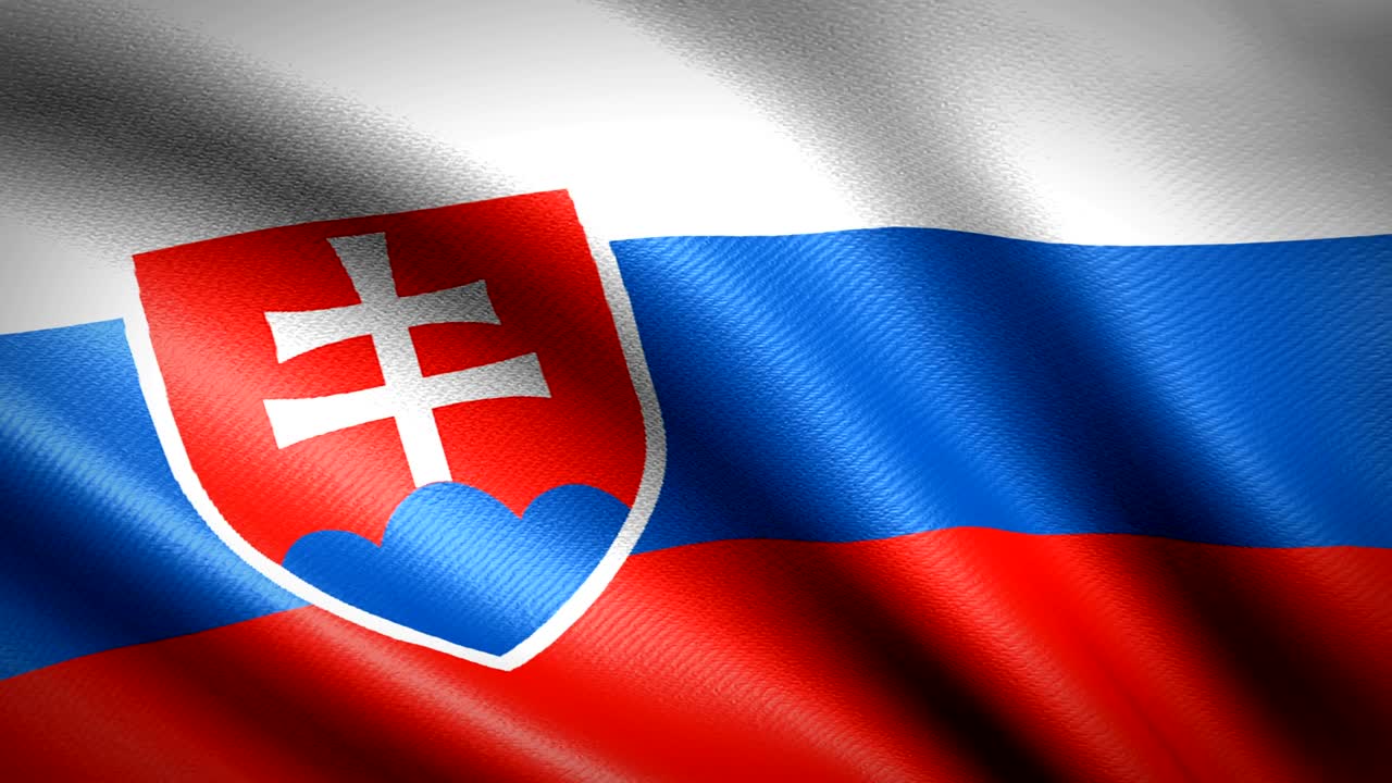Flaga Słowacji. Płynna animacja w pętli. Wideo 4K wysokiej rozdzielczości.