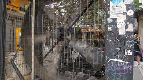 large cooling fans in the street during a heatwave, stock exchange square