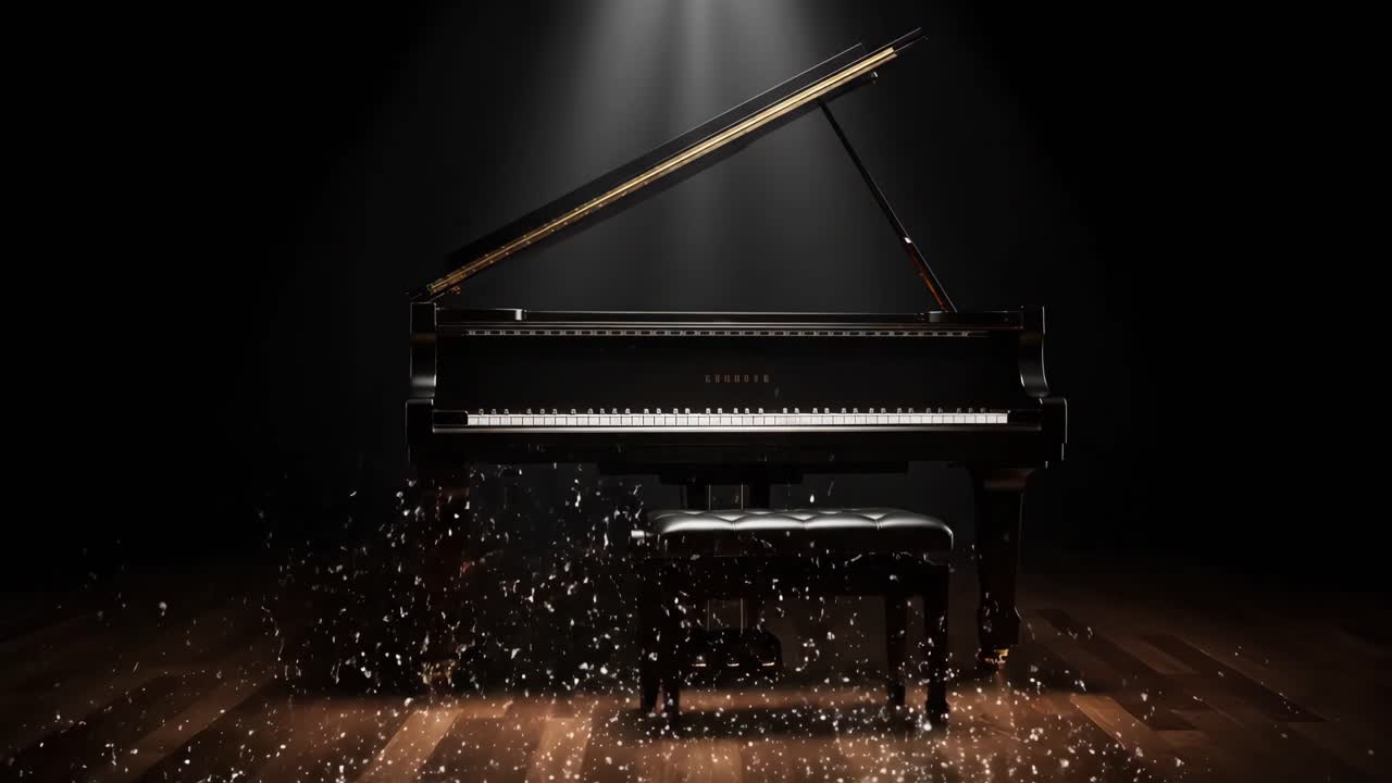 Elegant Grand Piano on Stage