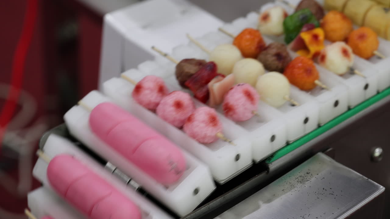 Food Factory Production Line with Various Skewered Snacks