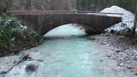 Aerial-view-of-Partnachklamm-,a-scenic-location-and-nature-attraction-in-Germany-near-Garmisch-Paterkirchen