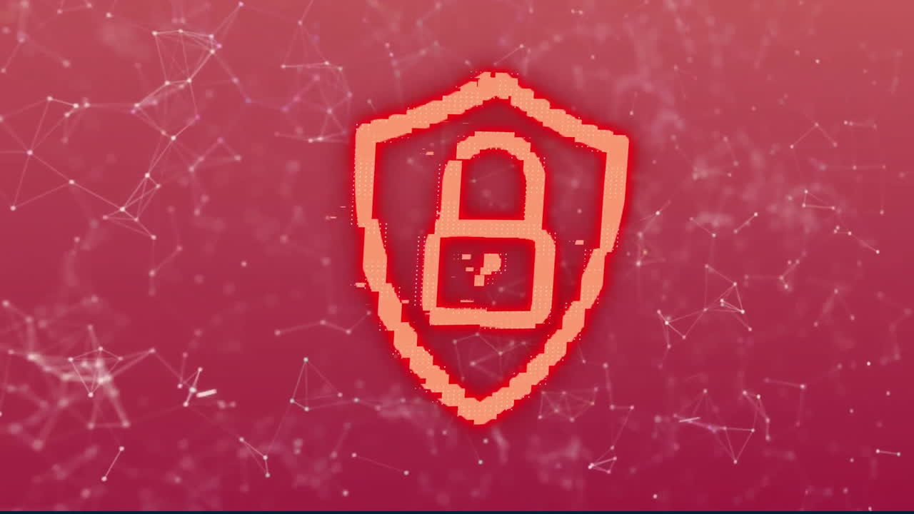 animación de conexiones y procesamiento de datos con candado