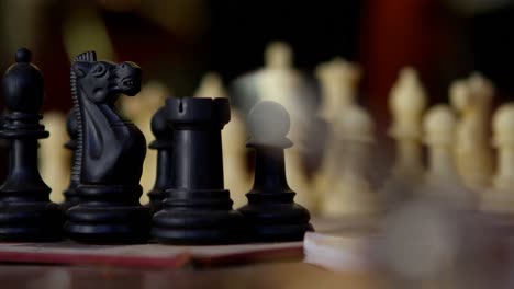 chess game and chess pieces on table 4k