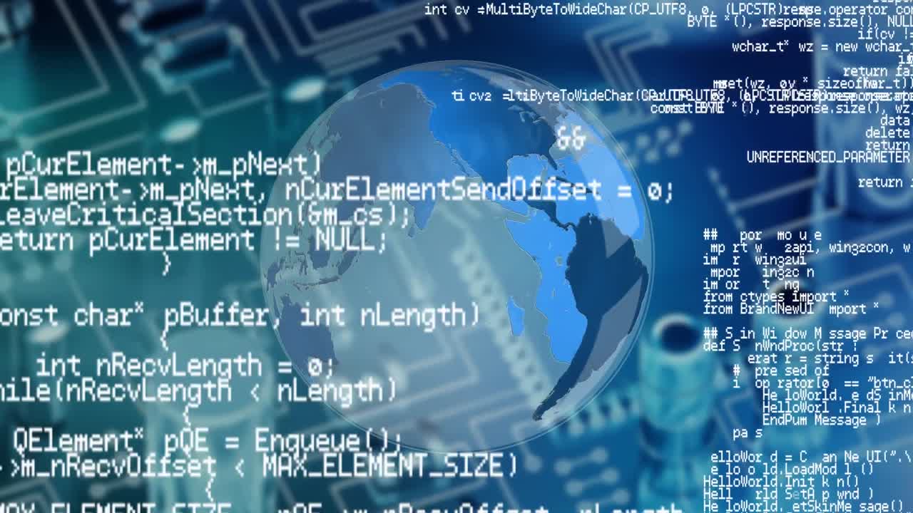 animación digital de un globo giratorio