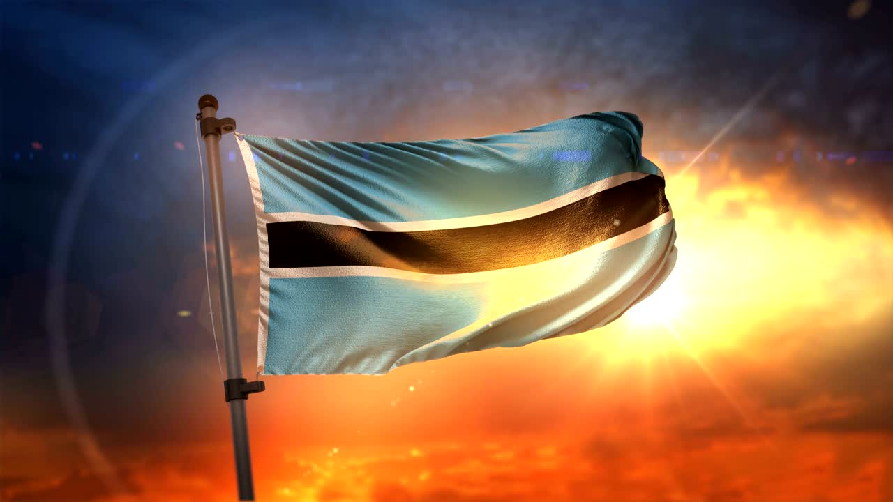 보츠와나 발은 아름다운 해가 뜨는 순환 속도 느린 동작 4k에서 백라이트됩니다.