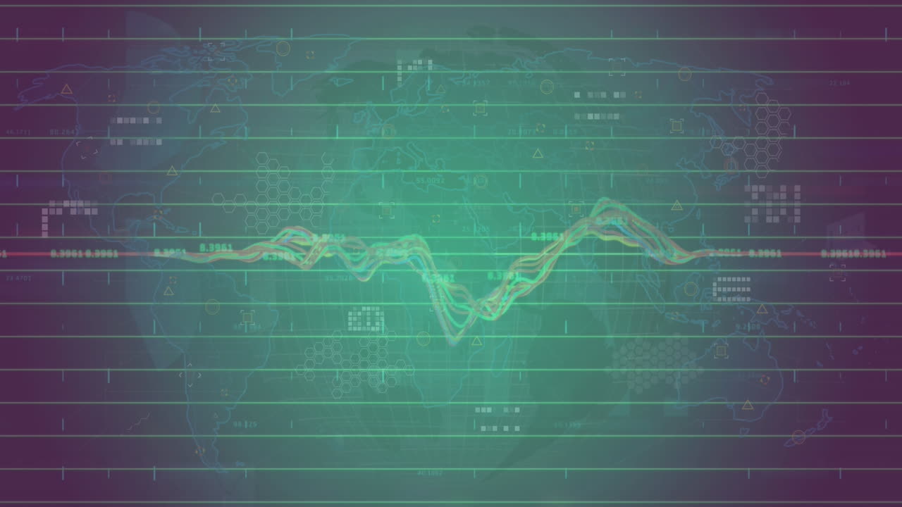 Animation of data processing over grid