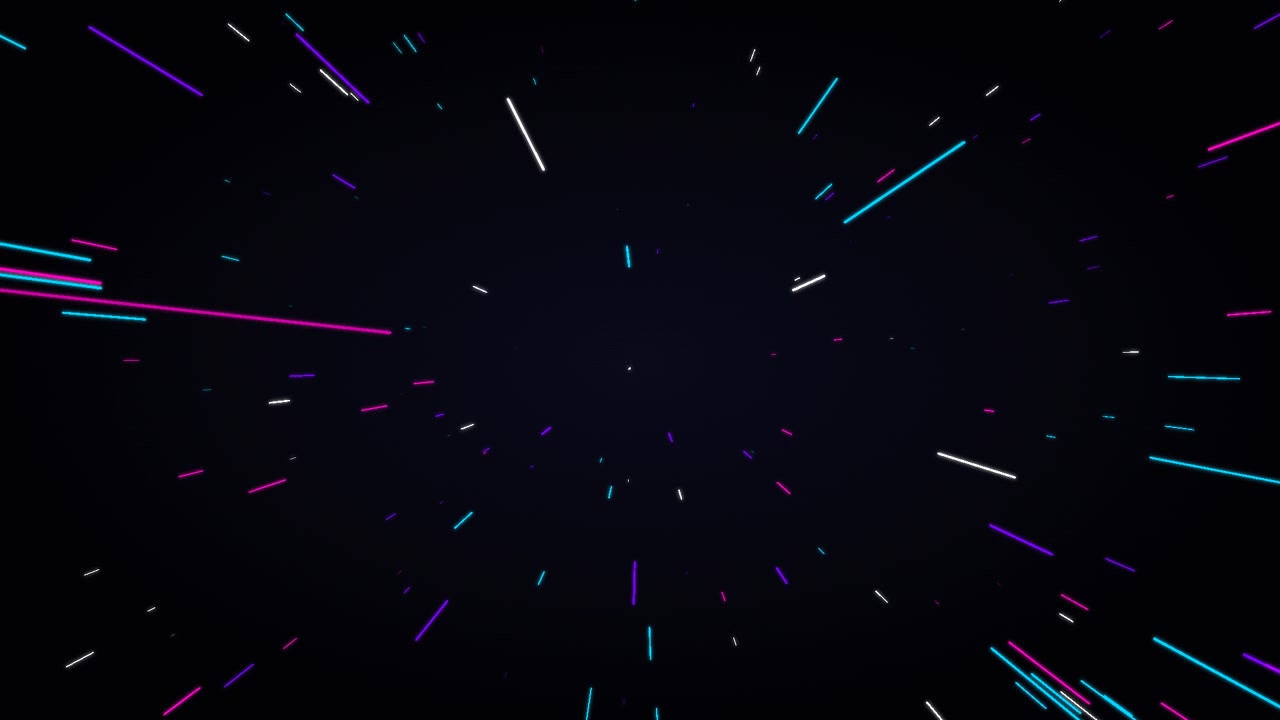 Abstract Motion Background with Neon Light Streaks in Space