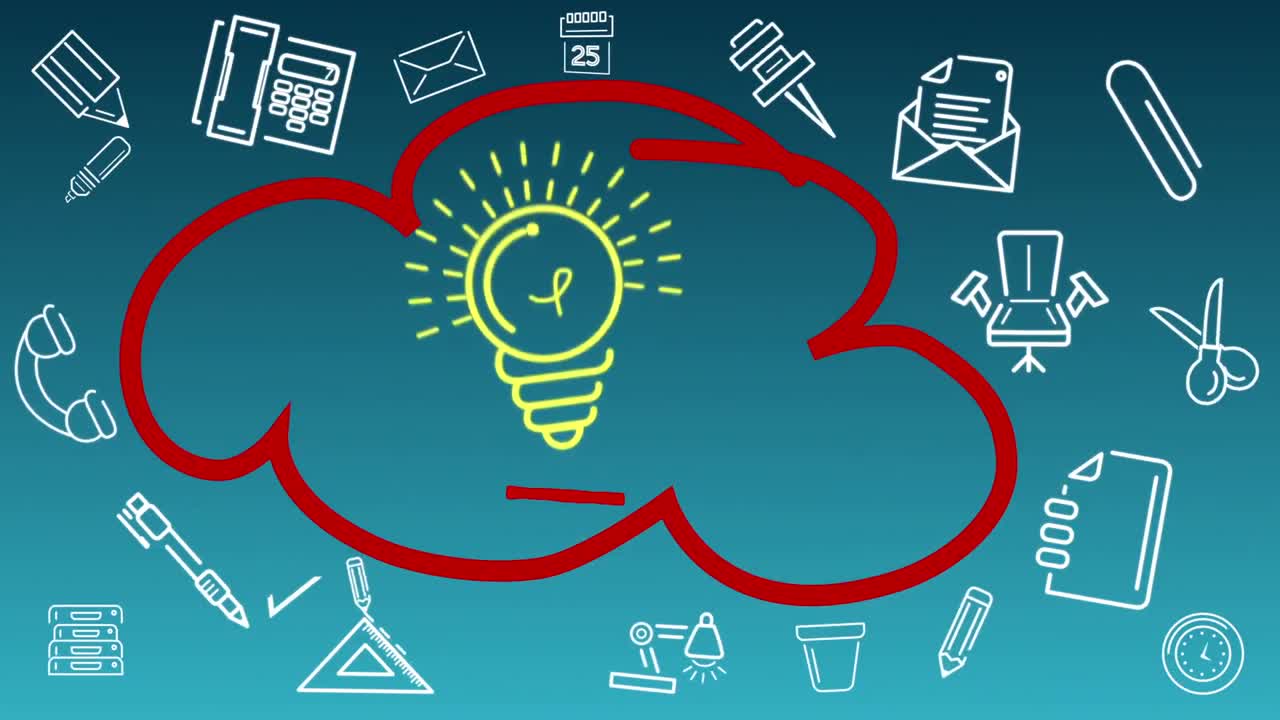 구름 흐름 차트를 그리는 사업가