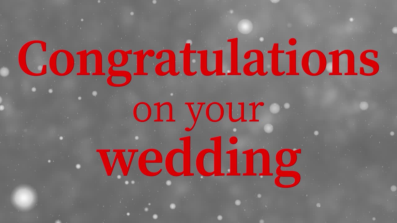 Congratulations on your wedding message text animation motion graphics
