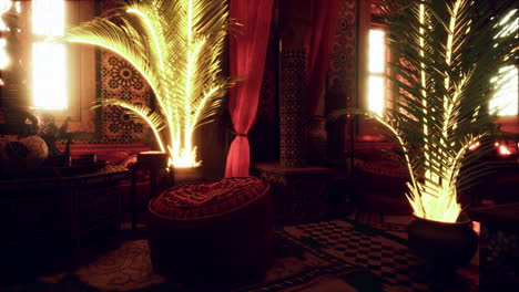 moroccan interior with traditional furniture and decor